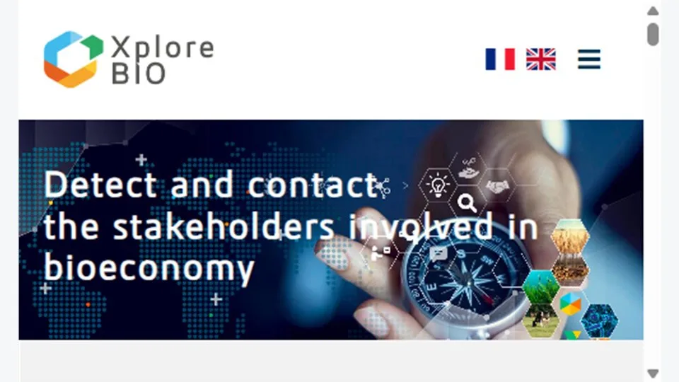 Interface actuelle de la plateforme XploreBIO