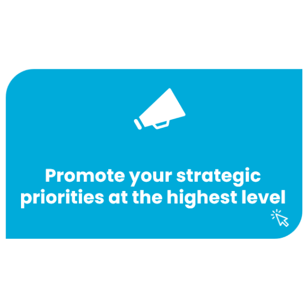 Promote your strategic priorities at the highest level
